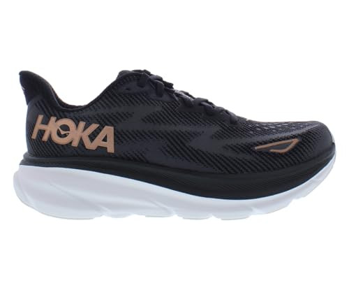 HOKA ONE ONE Clifton 9 Womens Shoes Size 6.5, Color: Black/Rose Gold | Amazon (US)