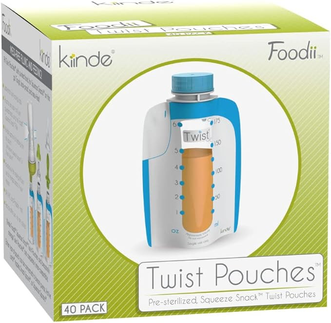 Kiinde Foodii Baby Food and Formula Storage, Disposable Squeeze Pouches for Homemade Purees, Easy... | Amazon (US)
