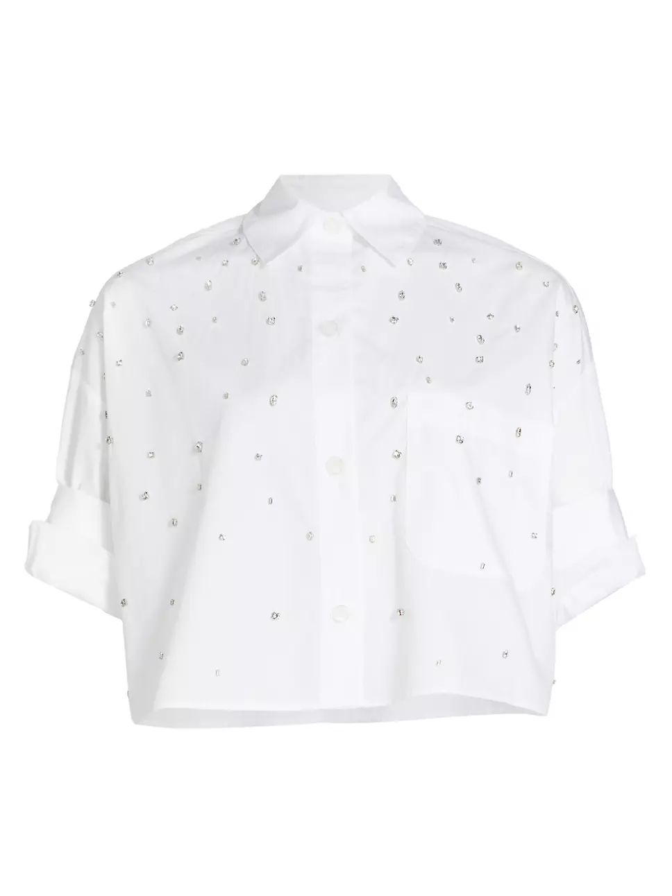 TWP Next Ex Cropped Crystal Shirt | Saks Fifth Avenue