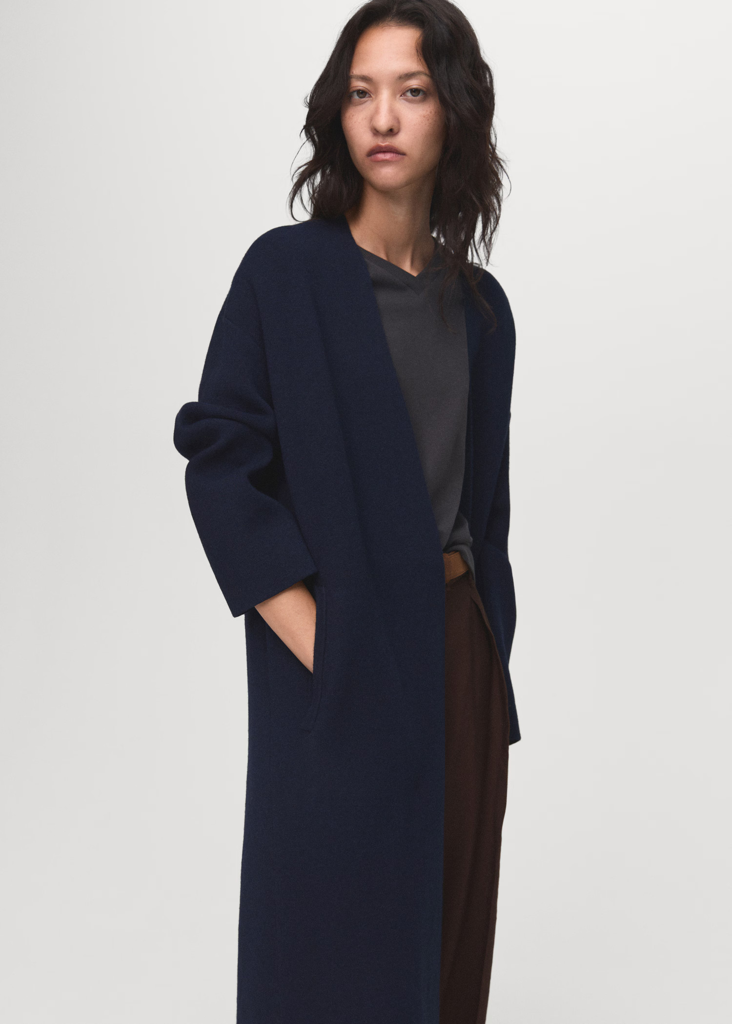 Knitted long coat | Mango (US/MX/AU)