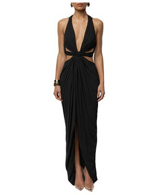 Women's Warm Sunsets Plunging V-Neck Cutout Maxi Dress | Macy's