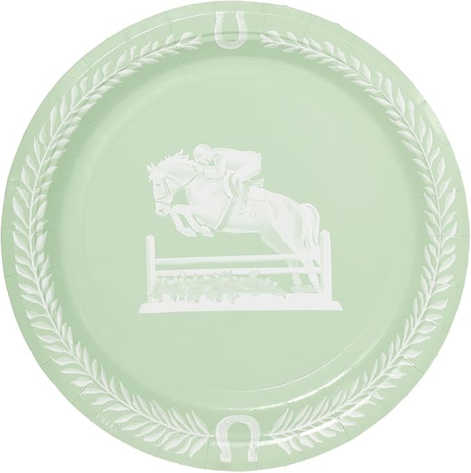 Set of 8 Disposable Paper Jasperware Inspired Equestrian Salad and Dessert Plate - Perfect for di... | Amazon (US)