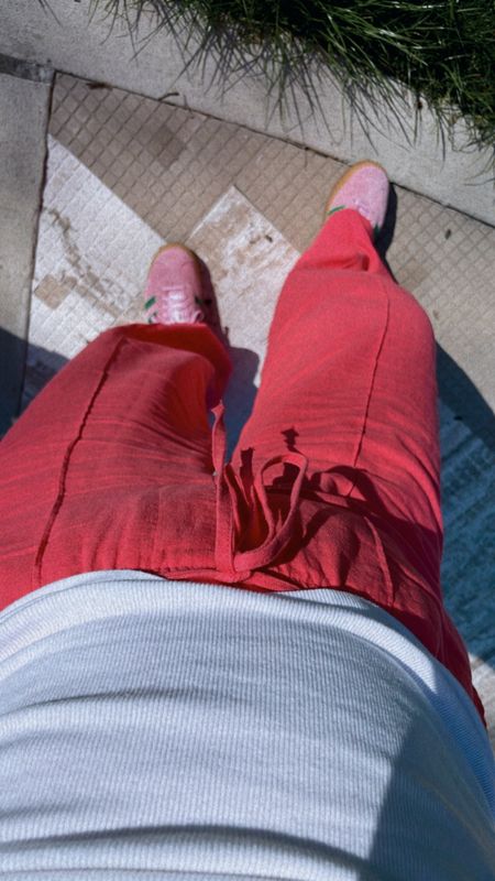 Target linen pants 
Pink adidas 
Adidas gazelle bold

#LTKstyletip #LTKActive #LTKfamily