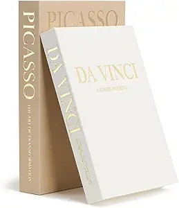 Decorative Storage Books Set (2) – Premium Linen Coffee Table Decor – Neutral Taupe & Beige ... | Amazon (US)