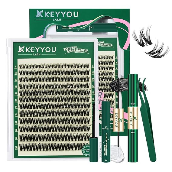 KEYYOU Flora Lash Clusters Kit Flaunt D Curl Natural Lashes 132pcs Lash Extension Kit 8-18mix Las... | Amazon (US)
