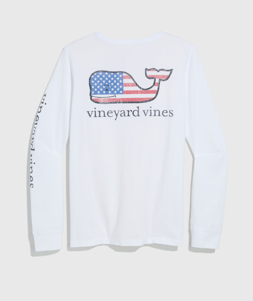 Women's Flag Whale Long-Sleeve Pocket Tee | vineyard vines