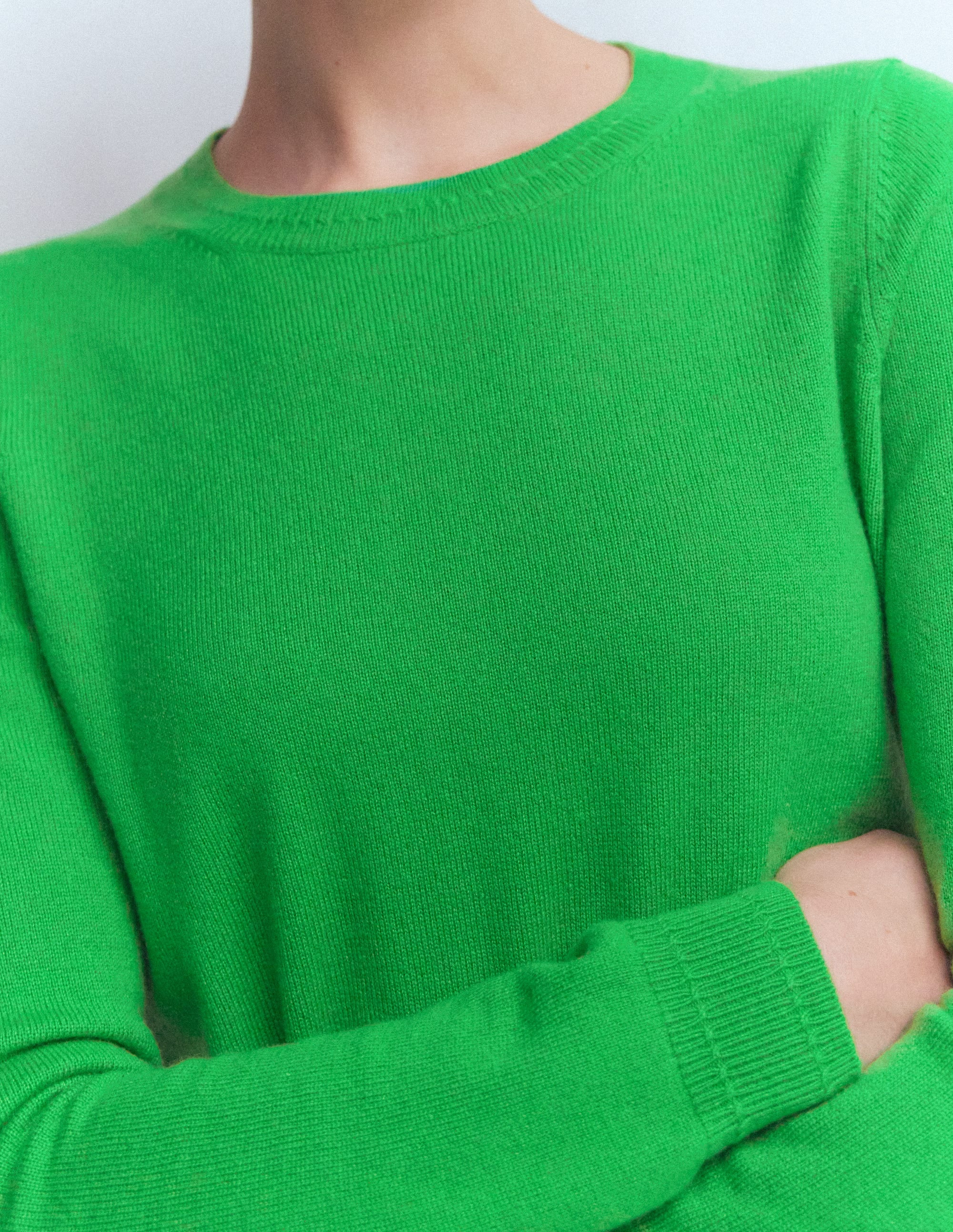 Eva Cashmere Crew Neck Sweater-Sapling Green | Boden (US)