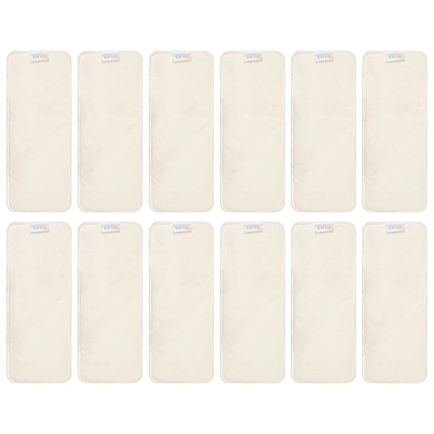 ALVABABY 12PCS Cloth Diaper Inserts - 4-Layer Super Soft Inserts for Diapers and Covers | Amazon (US)