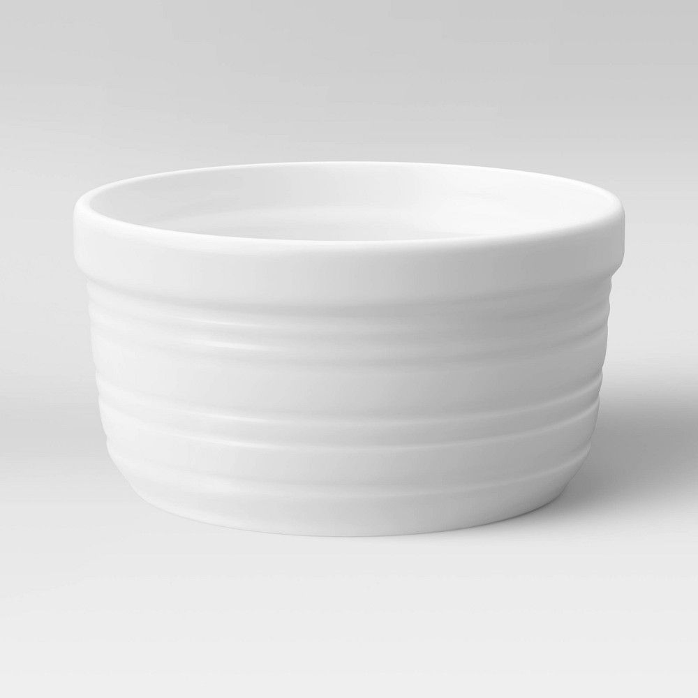 14oz Porcelain Horizontal Stripe Ramekin White - Threshold | Target