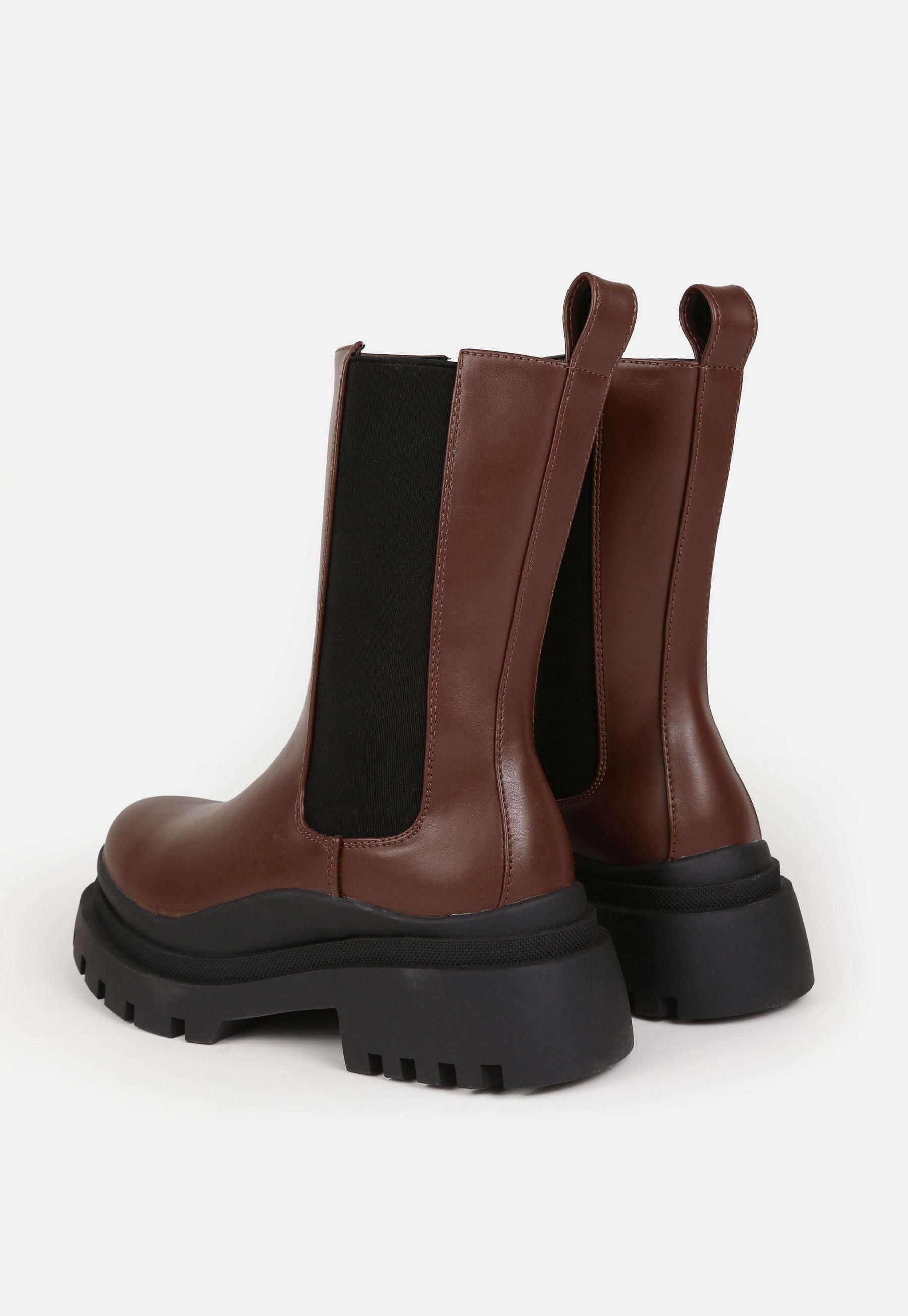 Missguided - Chocolate Chunky Wave Sole Ankle Boots | Missguided (US & CA)