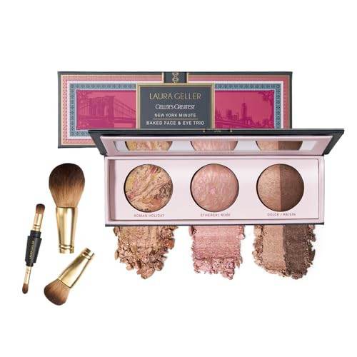 LAURA GELLER NEW YORK Gellers Greatest Kit - Baked Face & Eye Palette New York Minute + 4-in-1 Travel Makeup Brush | Amazon (US)