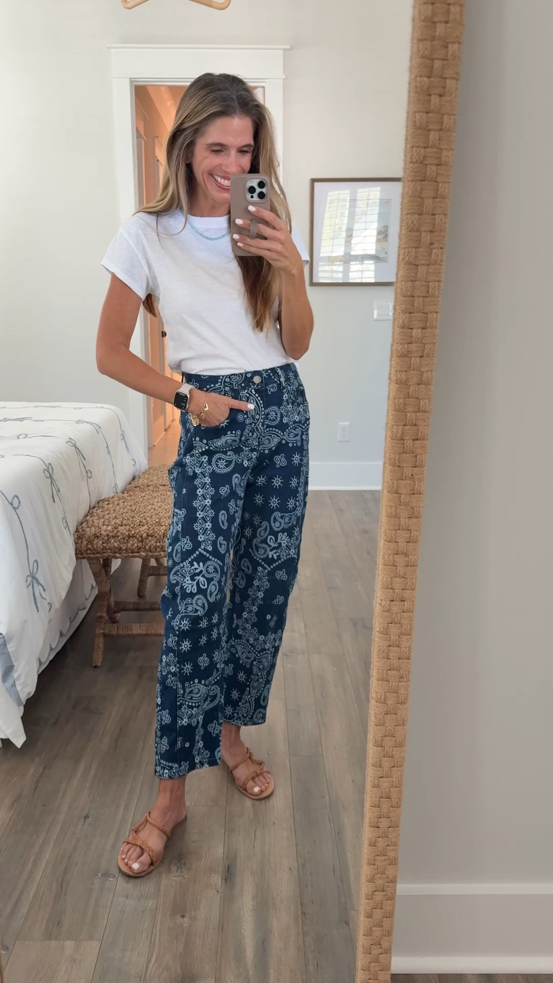 In love with these bandanna print jeans from Amazon!! So comfortable and great fit! I’m in a small. Comes in a bunch of colors. Paired with a z supply white tee and sandals.

#LTKootd #LTKSeasonal #LTKOver40