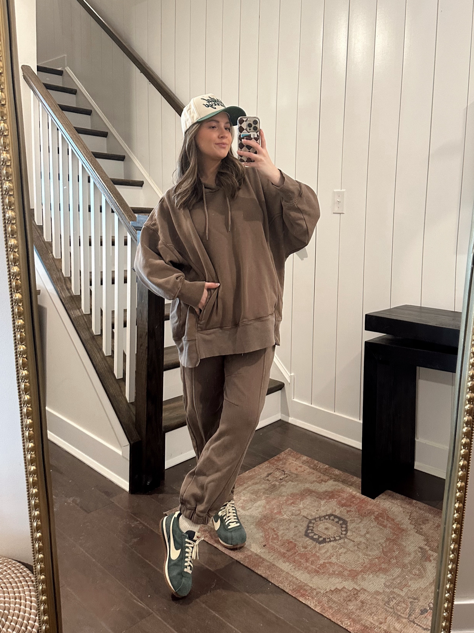 Wearing a medium in the hoodie and a small in the pants— but honestly I would prefer the medium pants now with a bump! 