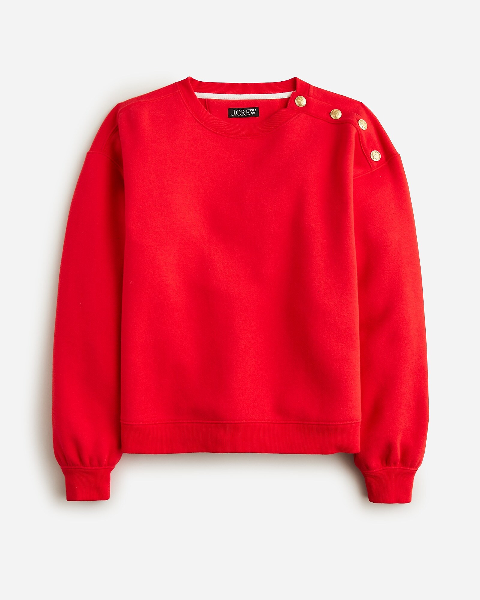 Heritage fleece crewneck sweatshirt with buttons | J. Crew US