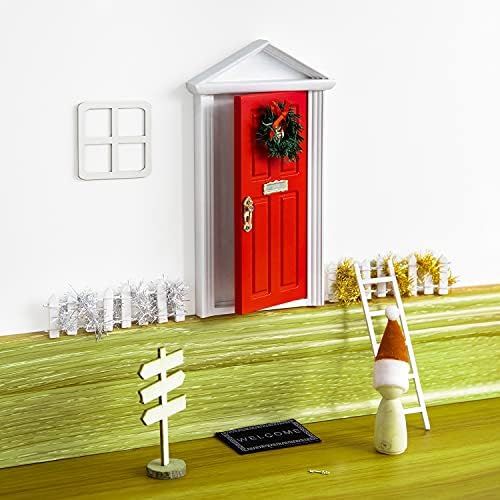 blminiatures Mini Elf Door Opening Red Christmas Festive Fairy Door Set | Amazon (US)
