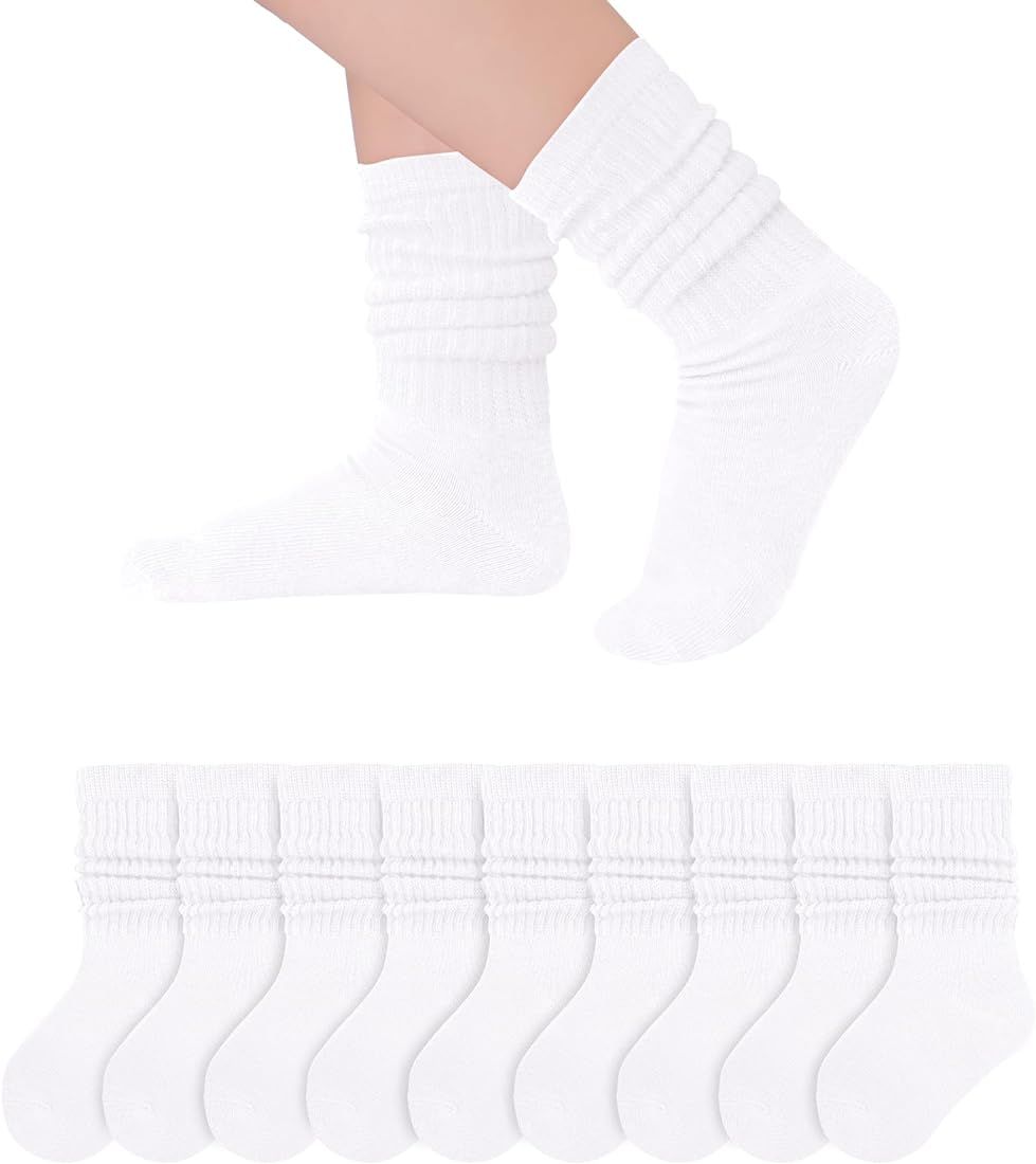 Witwot Toddler Slouch Socks Girls Knee High Socks Kids Athletic Long Socks | Amazon (US)