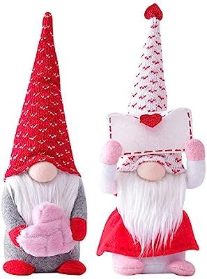 2 PCS Valentines Day Gnome Plush - Mr and Mrs Scandinavian Tomte Elf Decorations - Stuffed Plushi... | Amazon (US)