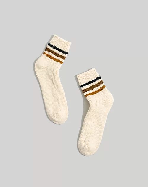 Chunky-Knit Ankle Socks in Athletic Stripe | Madewell