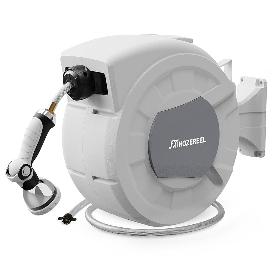 100 FT x 1/2" Retractable Garden Hose Reel by HOZEREEL, Decorative Outdoor Garden Hose Reels - Au... | Amazon (US)