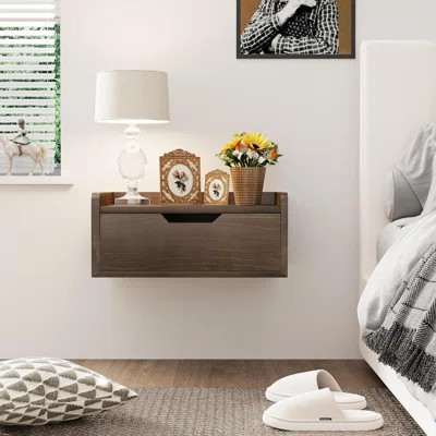 Floating Nightstand, Bedside Shelf Wall Mounted, Small Modern Fl... | Wayfair North America