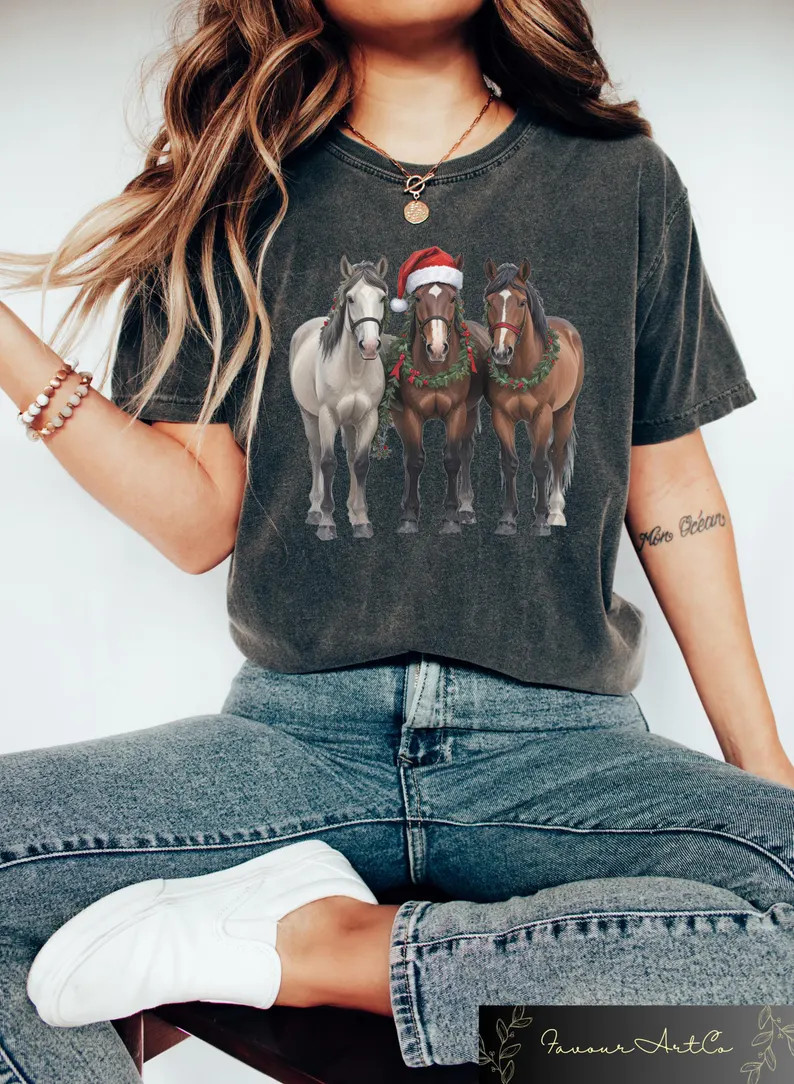 Horse Christmas Sweatshirt, Western Christmas Horse Shirt, Womens Christmas Sweater, Funny Christ... | Etsy (US)