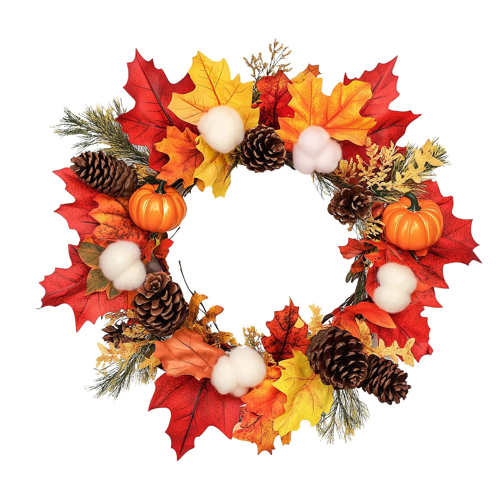 11" Farmhouse Gothic Wreath - Halloween to Thanksgiving Outdoor Decor with Pumpkins, Pinecones & ... | Walmart (US)