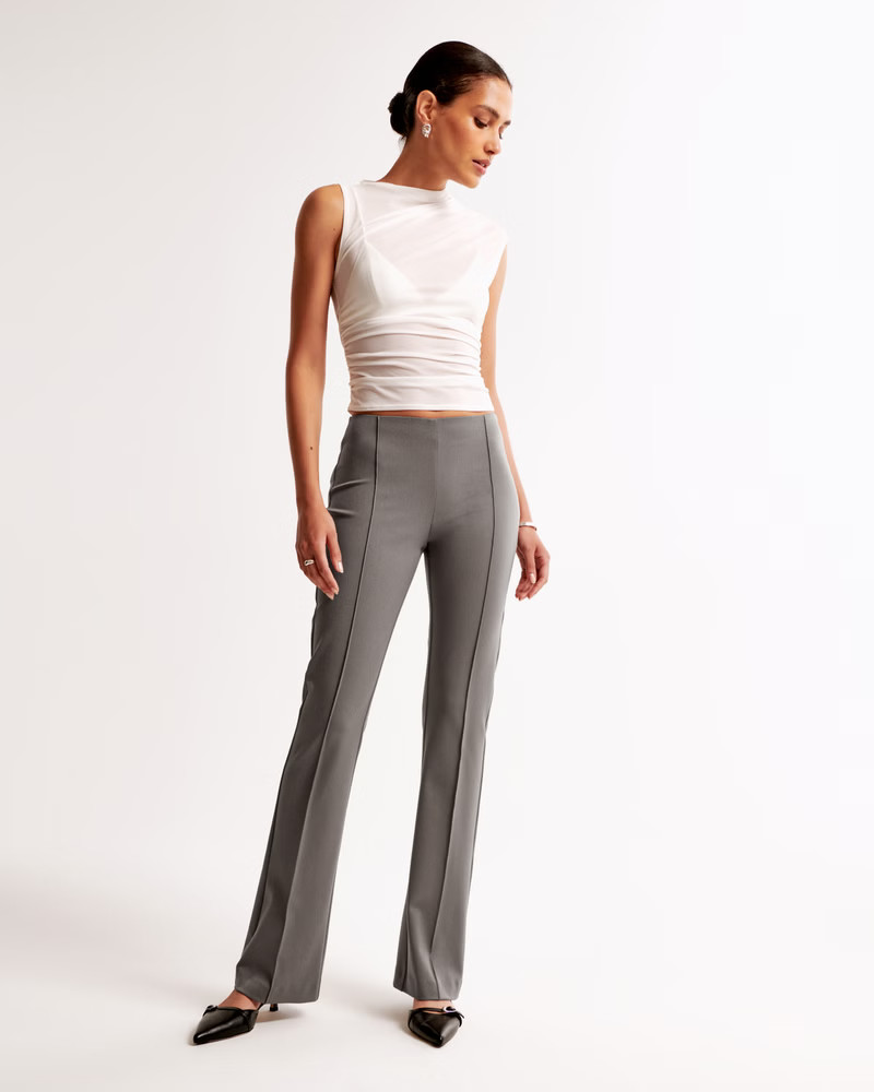 Low Rise Pintuck Tailored Boot Pant | Abercrombie & Fitch (US)