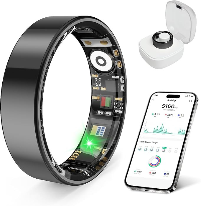 Smart Health Ring, Featuring Stress and Sleep Monitoring Functions, Compatible with iOS and Andro... | Amazon (US)