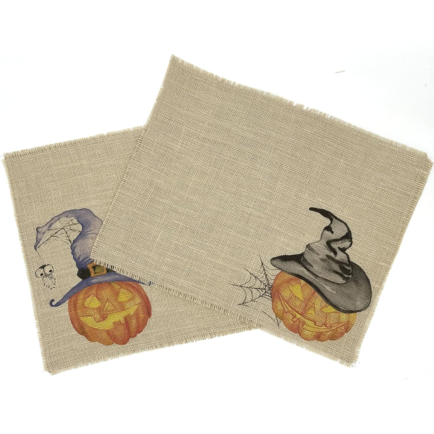 Autumn Burlap Placemats - Set of Two Halloween and Fall Themed Kitchen Decor Farmhouse Style Made... | Amazon (US)