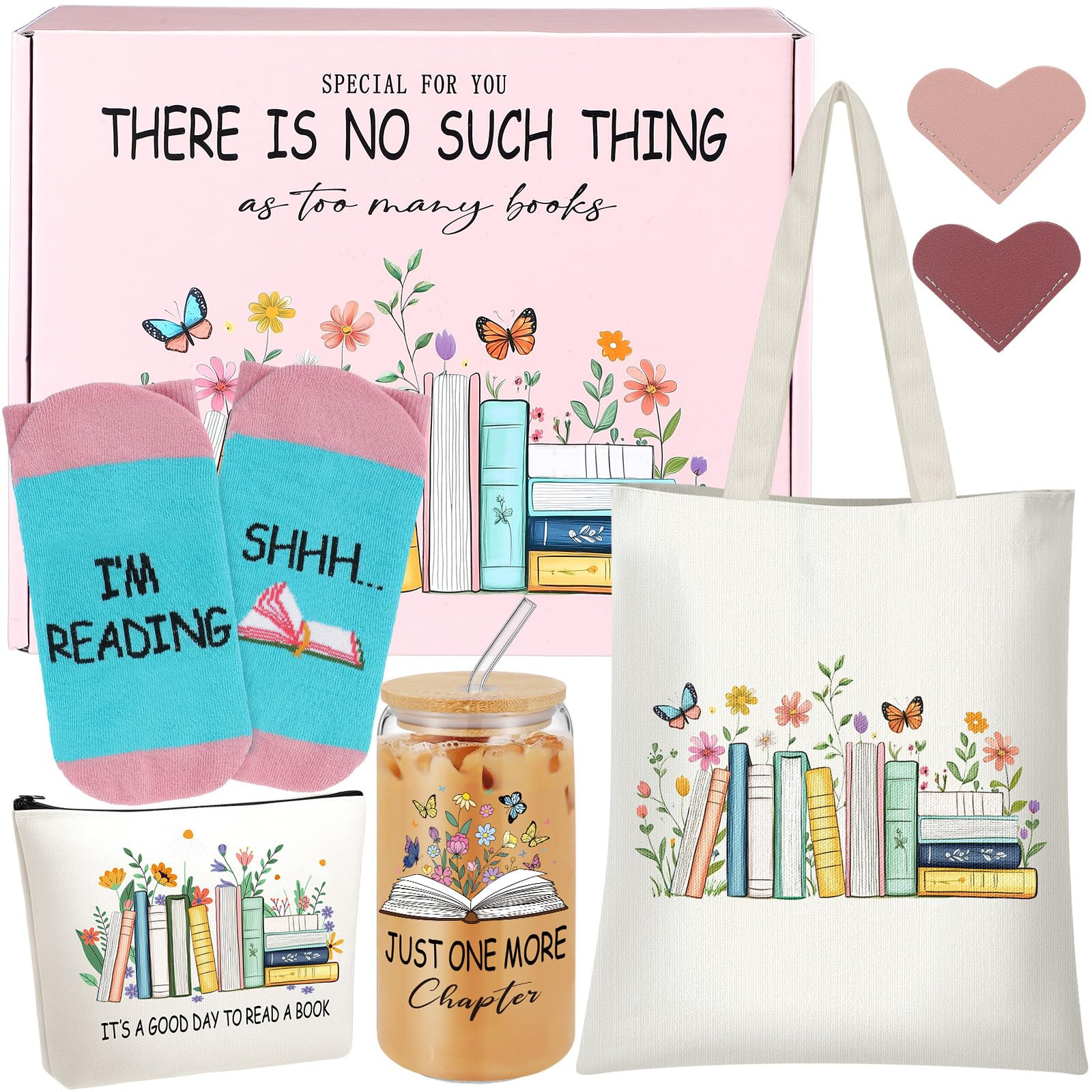 Book Lover Gifts Set for Women Bookish Gifts Include Reading Canvas Tote Bag Cosmetic Bags Novelt... | Amazon (US)