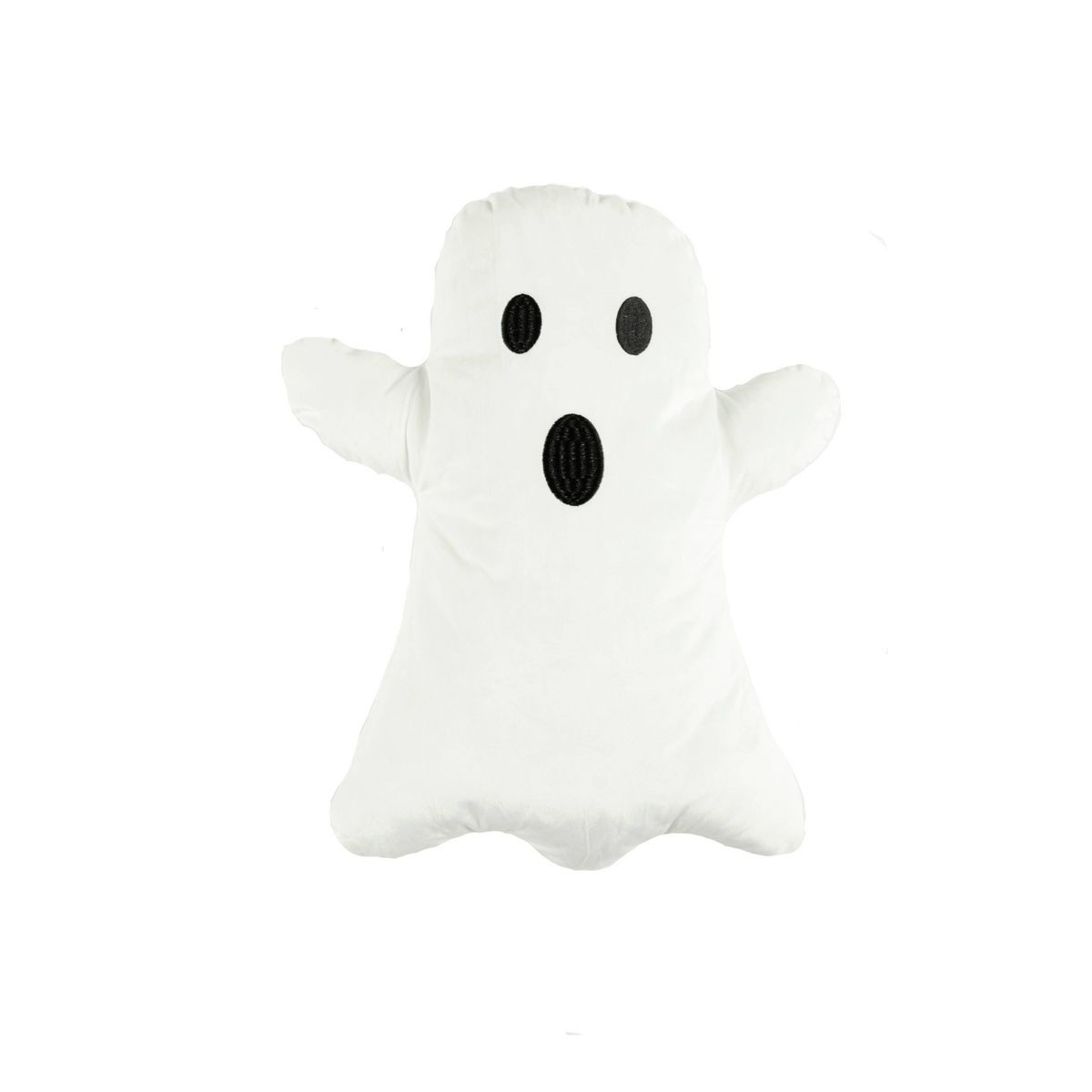 16"x18" Ghost Shape Halloween Novelty Throw Pillow White/Black - Lush Décor | Target