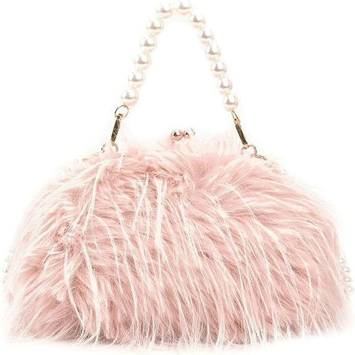 Feather Purse Clutch For Women Ostrich Feather Handbag Shoulder Crossbody Evening Bag | Amazon (US)