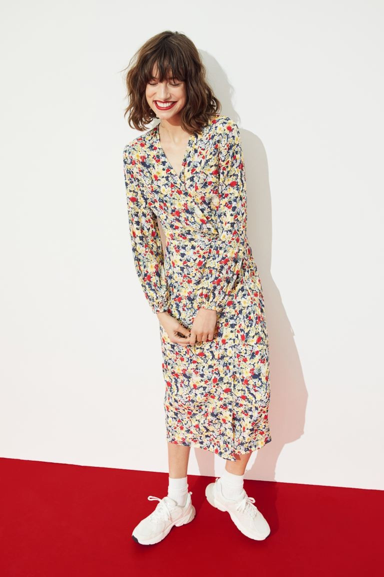 Patterned Wrap-front Dress | H&M (US + CA)