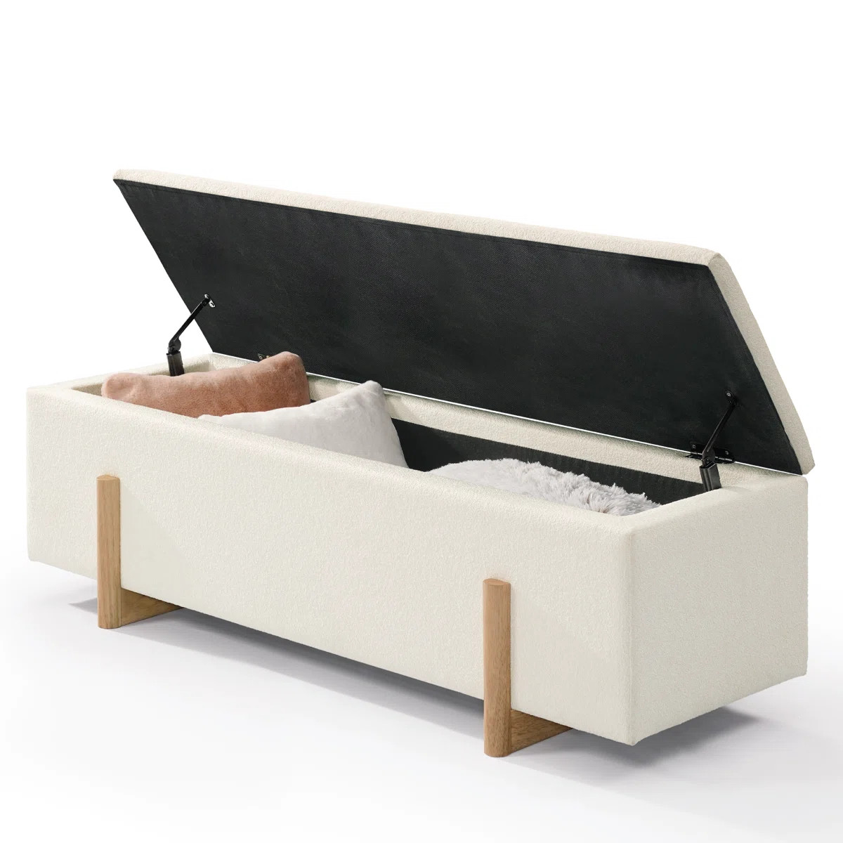 Sadeel Upholstered Boucle Flip Top Storage Bench | Wayfair North America