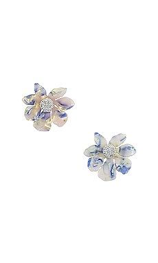 Lele Sadoughi Flower Button Earring in Periwinkle Tortoise from Revolve.com | Revolve Clothing (Global)