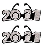 Beistle 2CT 2021 Number Glasses with Glitter – Novelty Eyewear for New Year’s Eve and Graduation – F | Amazon (US)