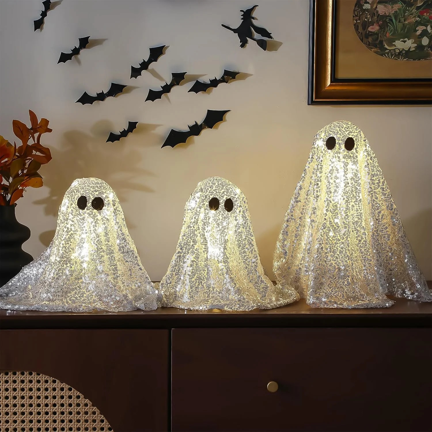 Halloween Disco Ghost Decor - 9.4" and 12.9" Disco Ghost Decoration with LED Lights for Table/Hom... | Walmart (US)