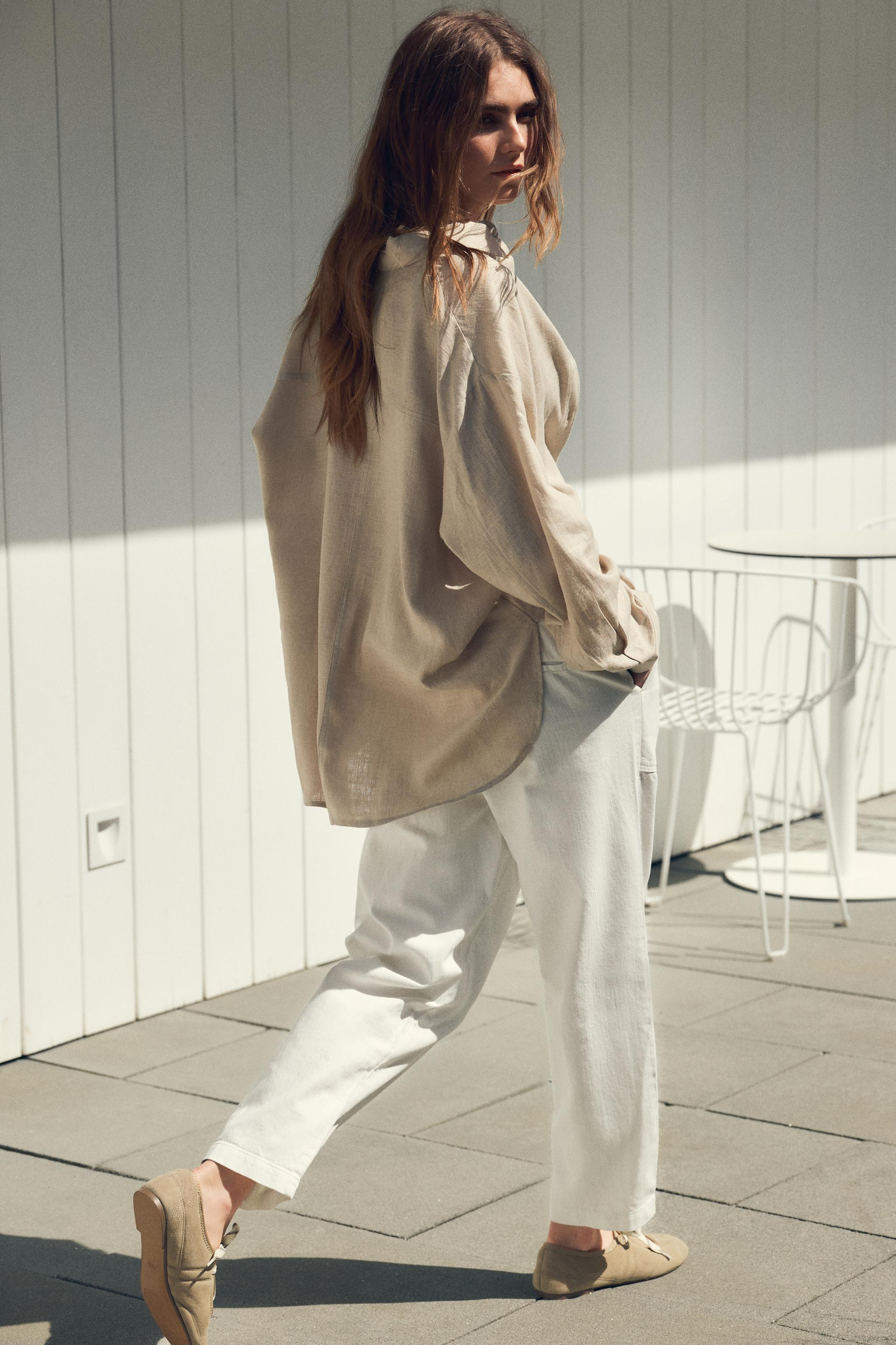 OVERSIZE LINEN BLEND SHIRT | Zara US