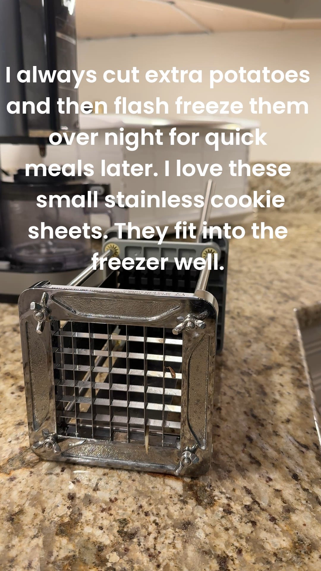 Are you cutting your own French fries yet? Have you read the ingredients label of your frozen French fries from the store? 😳 I love these stainless steel small cookie sheets so much. They fit into the freezer so easily. I use them for lots of things. I flash freeze these French fries over night then put them into single serve portions for quick, healthier meals. They are so yummy! 

#LTKHome #LTKFamily #LTKFindsUnder50
