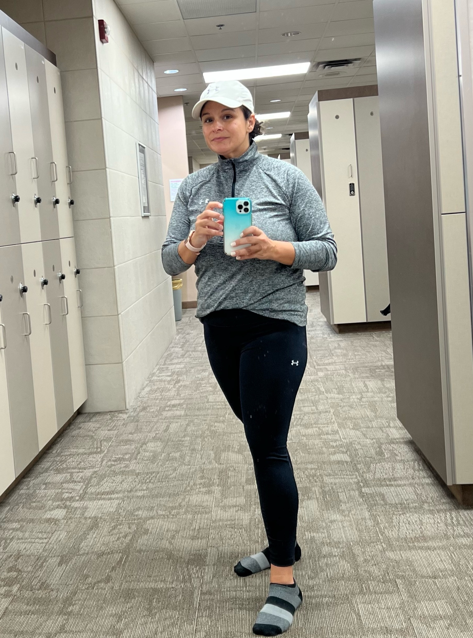 Getting ready for a quick 2 mile run! I am in LOVE with my new Breathelux leggings; they have just the right amount of compression for working out paired with a comfy wide high-rise waist band. I’m 5’4” and the size large sits right above the ankle. The Breathelux tank is loose and airy underneath my comfy 1/4 zip. I threw on a light-weight hat to keep my hair out of my face but I especially like to wear it when running out in the hot sun. 

Leggings - run slightly small
1/4 zip - Wearing size XL, could size down 1 for more fitted look, otherwise TTS
Hat - one size fits all 
Tank - size large, TTS


#underarmour
@underarmour
#ad

#LTKsalealert #LTKunder50 #LTKfit