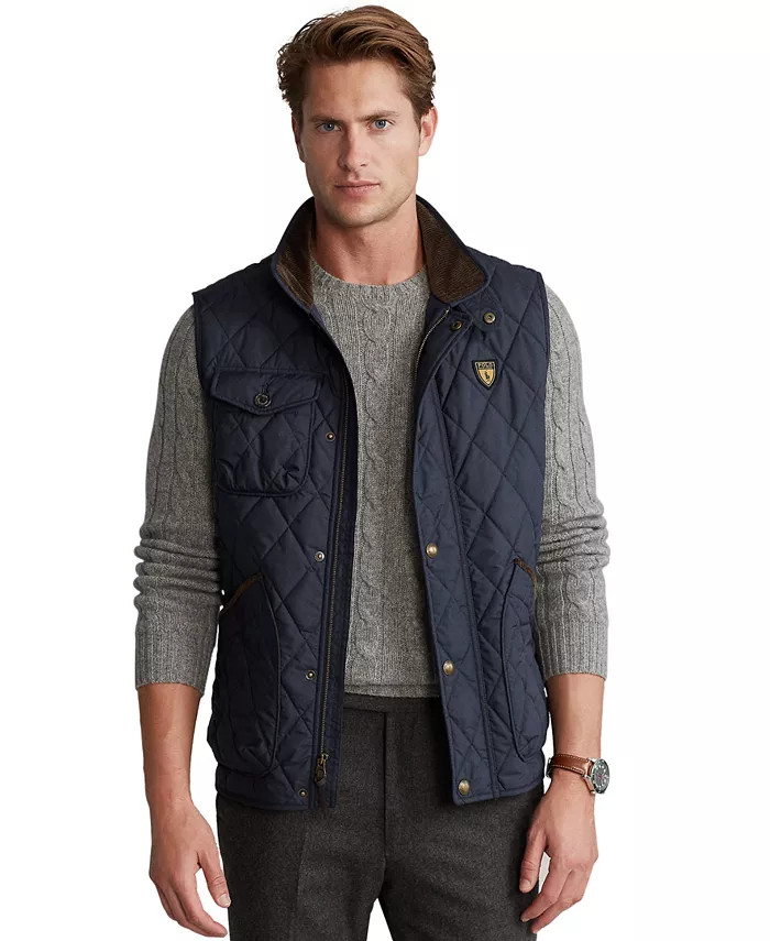 Men's Water-Repellent Quilted Vest | Macy's