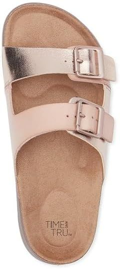 Time and Tru Women's Platform Footbed Slip-on Sandals with Adjustable Buckle | Amazon (US)