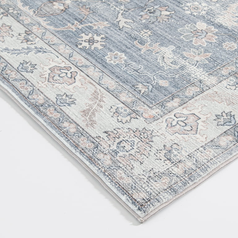 Better Homes & Gardens Washable Persian Area Rug, Blue, 5'x7' - Walmart.com | Walmart (US)
