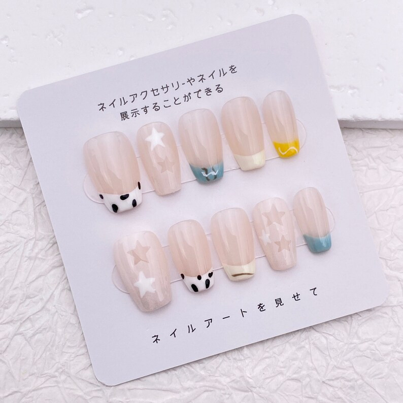 Kawaii Nails/Student Cute Press On Nails/Teenage Girl Nails/Y2K Nails/Acrylic Nails/False Nails/R... | Etsy (US)