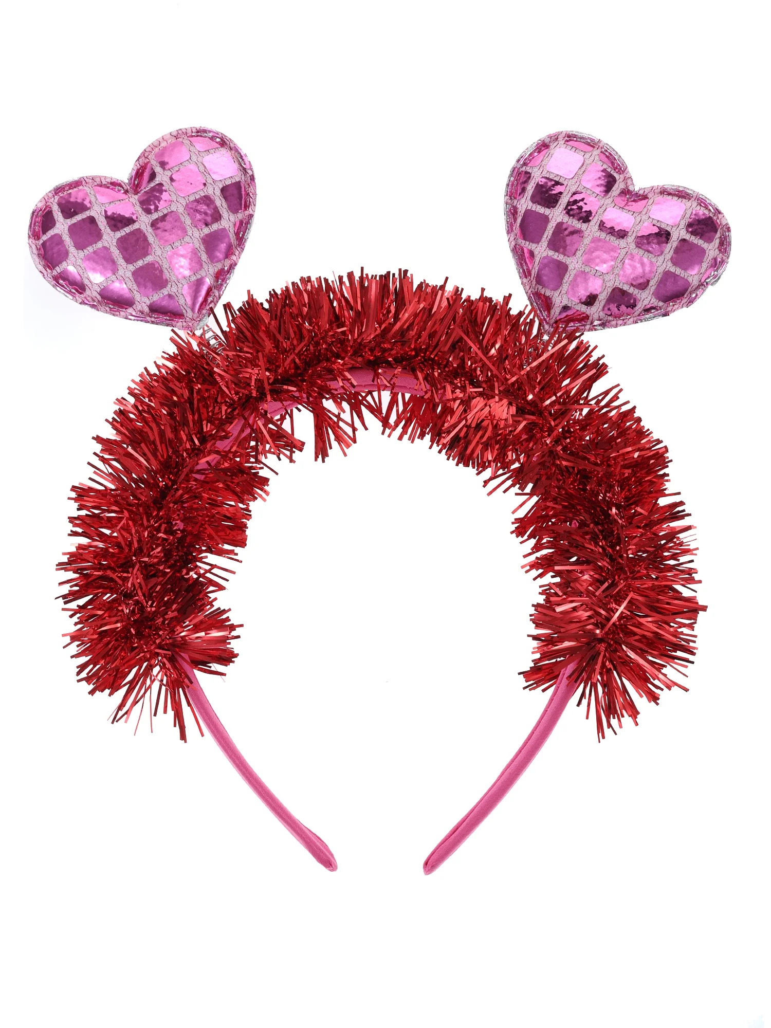 Way to Celebrate Valentine's Day Tinsel Red and Pink Hearts Headband, 1 Piece | Walmart (US)