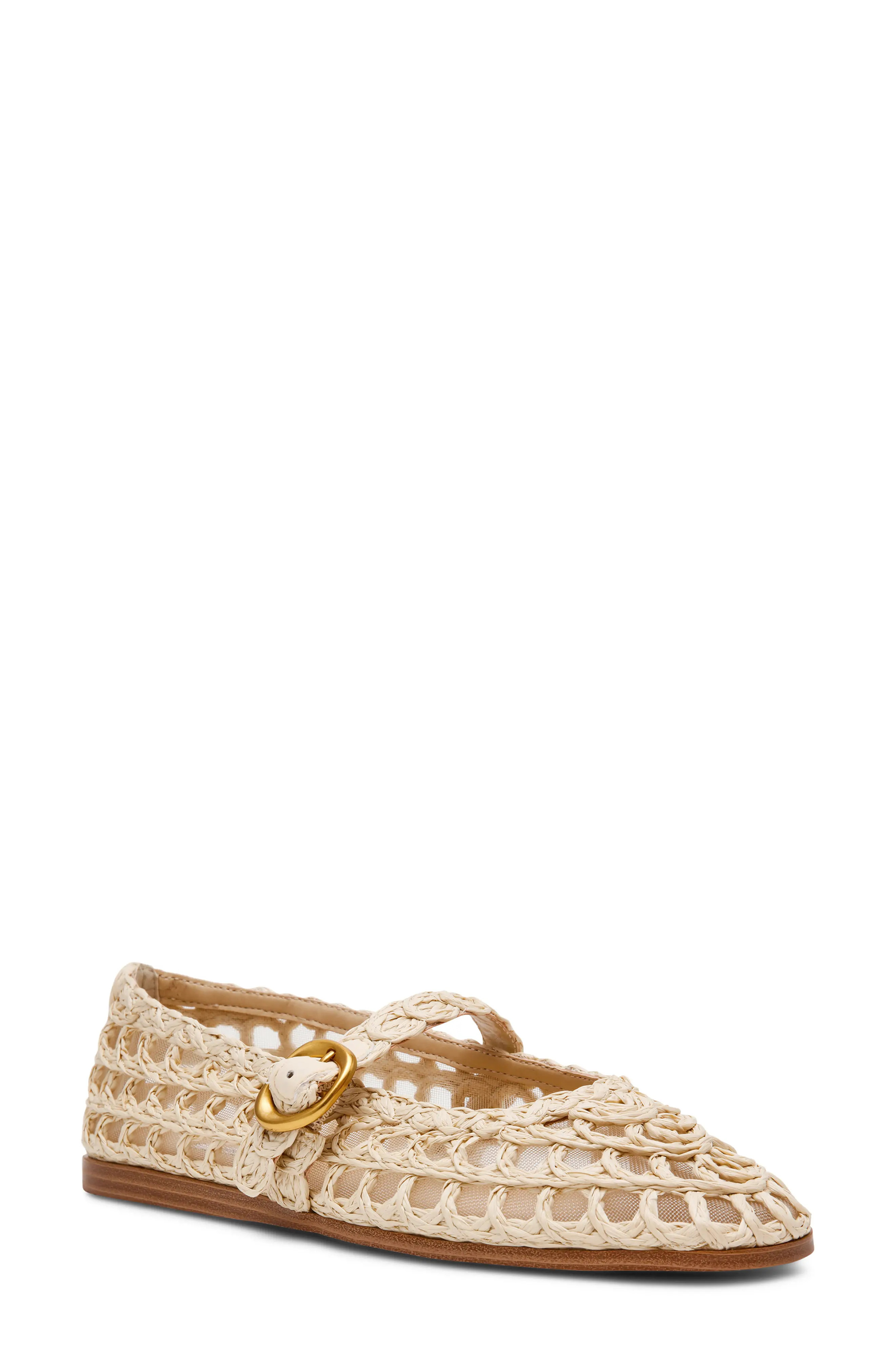 Steve Madden Melody Raffia Mary Jane Flat (Women) | Nordstrom | Nordstrom