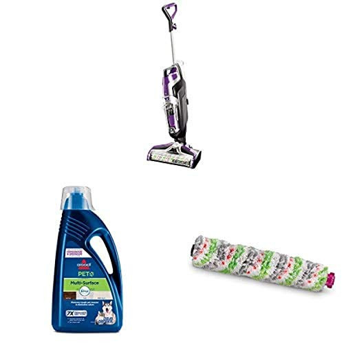 BISSELL Crosswave Pet Pro All in One Wet Dry Vacuum Cleaner, 2306A with Bissell 2295L Multi-Surface Pet Formula (80 oz) and BISSELL Tangle-Free Crosswave Multi-Surface Pet Brush Roll, White - 2460 | Amazon (US)
