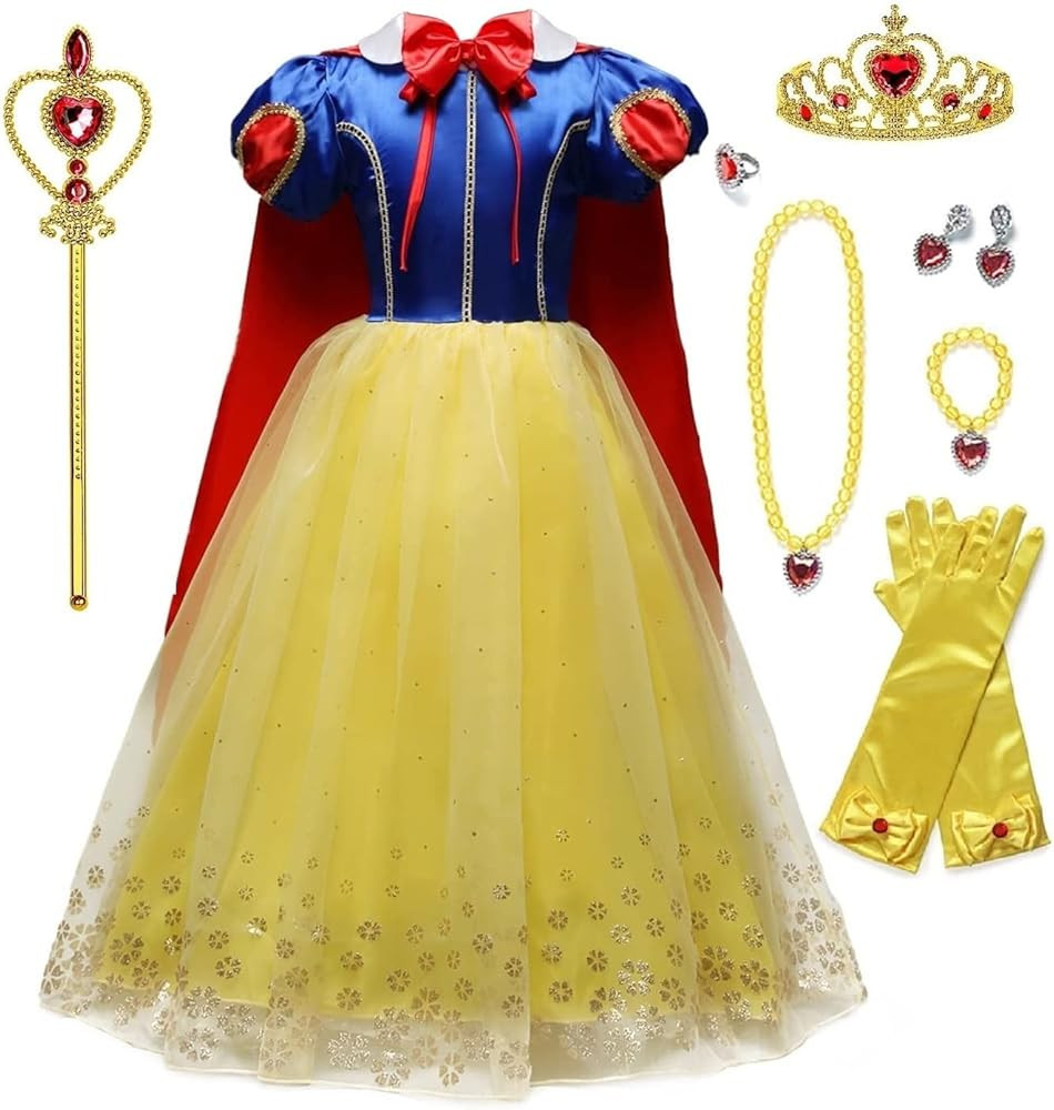 Yellow Princess Dresses for Girls Costumes Cape for Toddlers Accessories Party Birthday | Amazon (US)