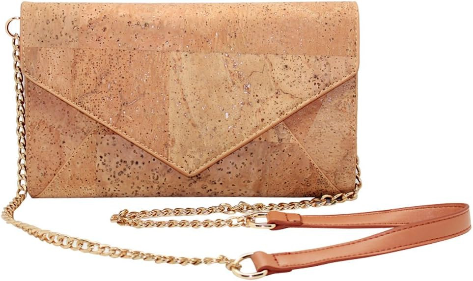 Natural Cork Crossbody Bag, Women Vegan Handbag Cork Clutch Wallet | Amazon (US)