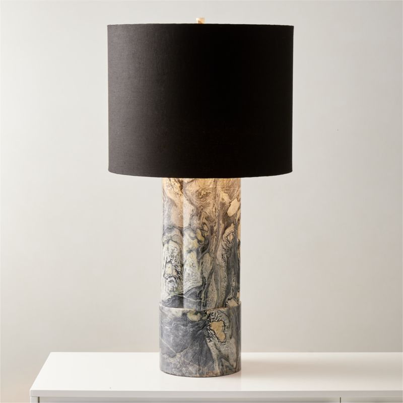 Walden Floral Jade Marble Table Lamp Oversized | CB2 | CB2